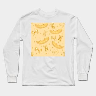 cute baby ballerina pattern yellow Long Sleeve T-Shirt